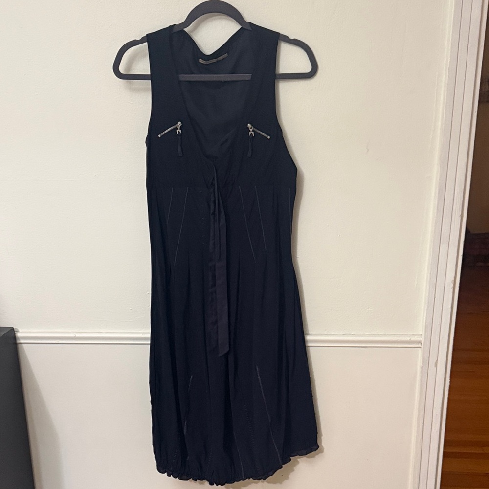 Marithé + François Girbaud Black Tie Front Sleeveless Dress Size 5 Designer